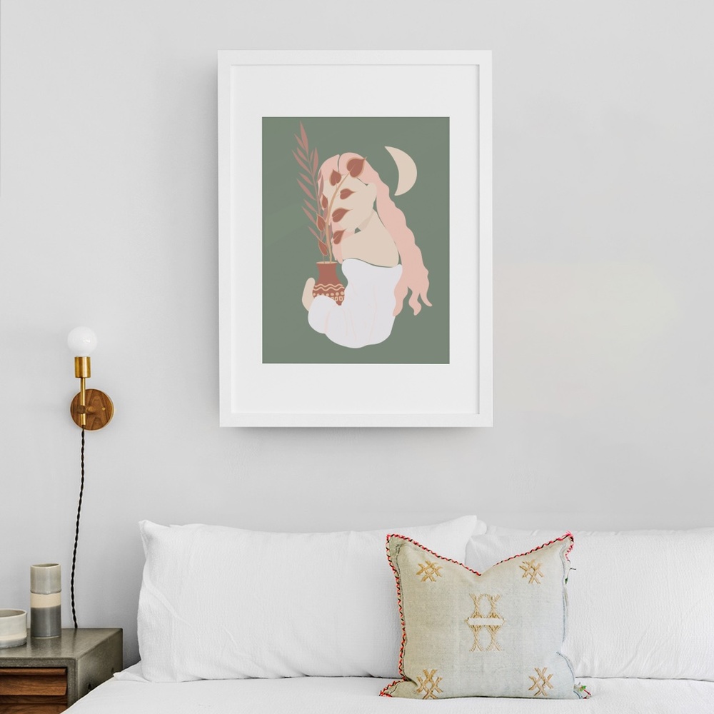 Wall Art Boho Woman Print Poster Illustration Unframed - Picture 9 of 17